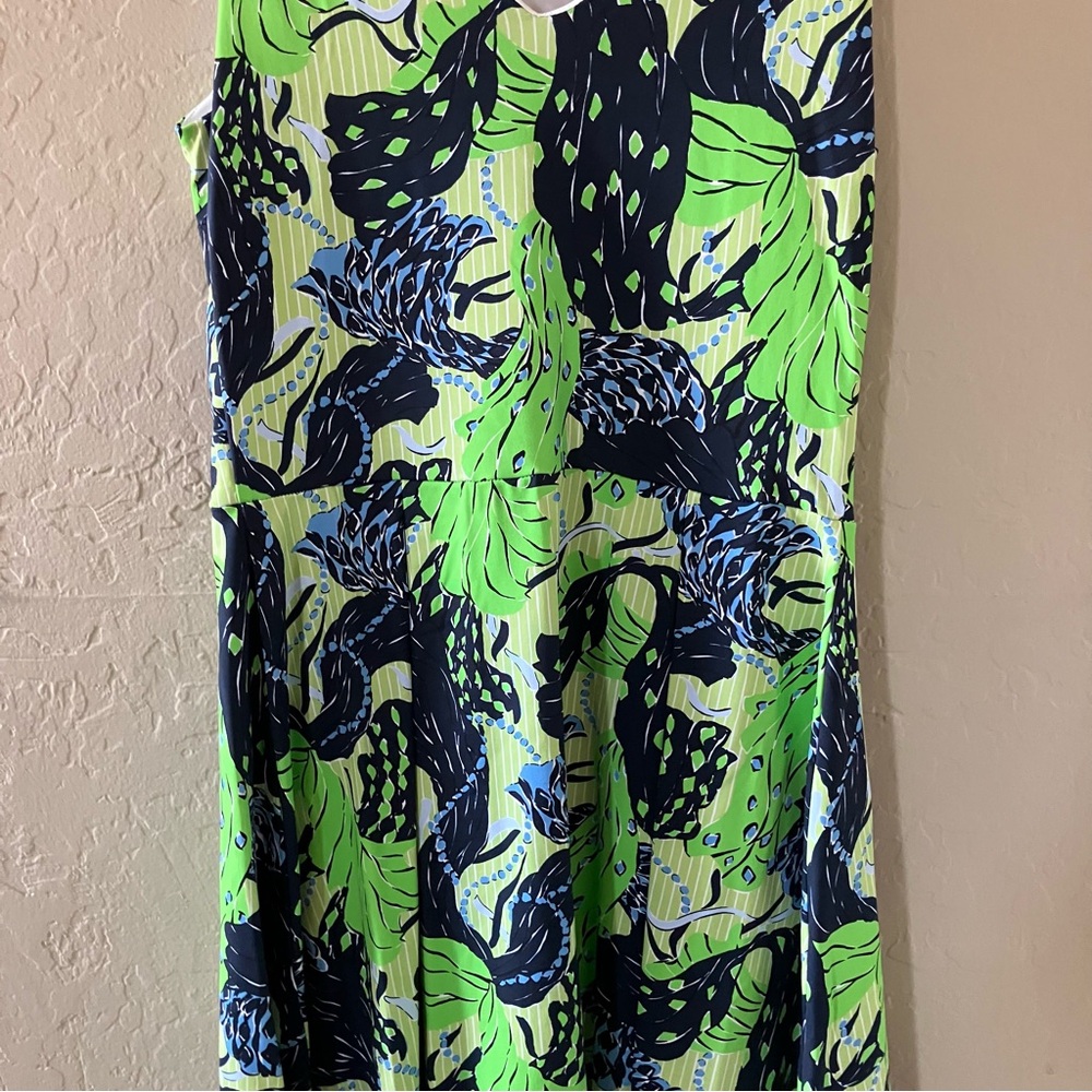 Melly M Green and Blue Patterned Mini Dress - Picture 7 of 8